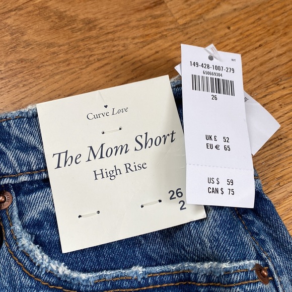 NWT Abercrombie and Fitch Curve Love Mom Shorts Size 26 - Picture 2 of 4